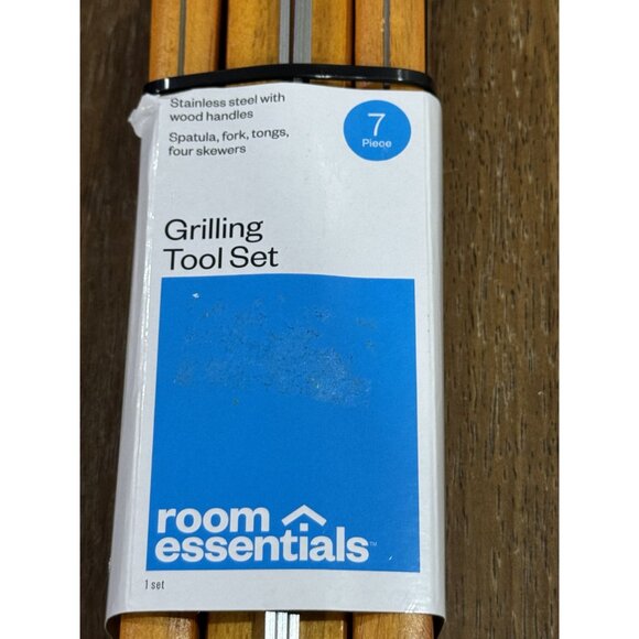 ROOM ESSENTIALS 7pc Stainless Steel Grill Tool Set Light Silver - Picture 4 of 8